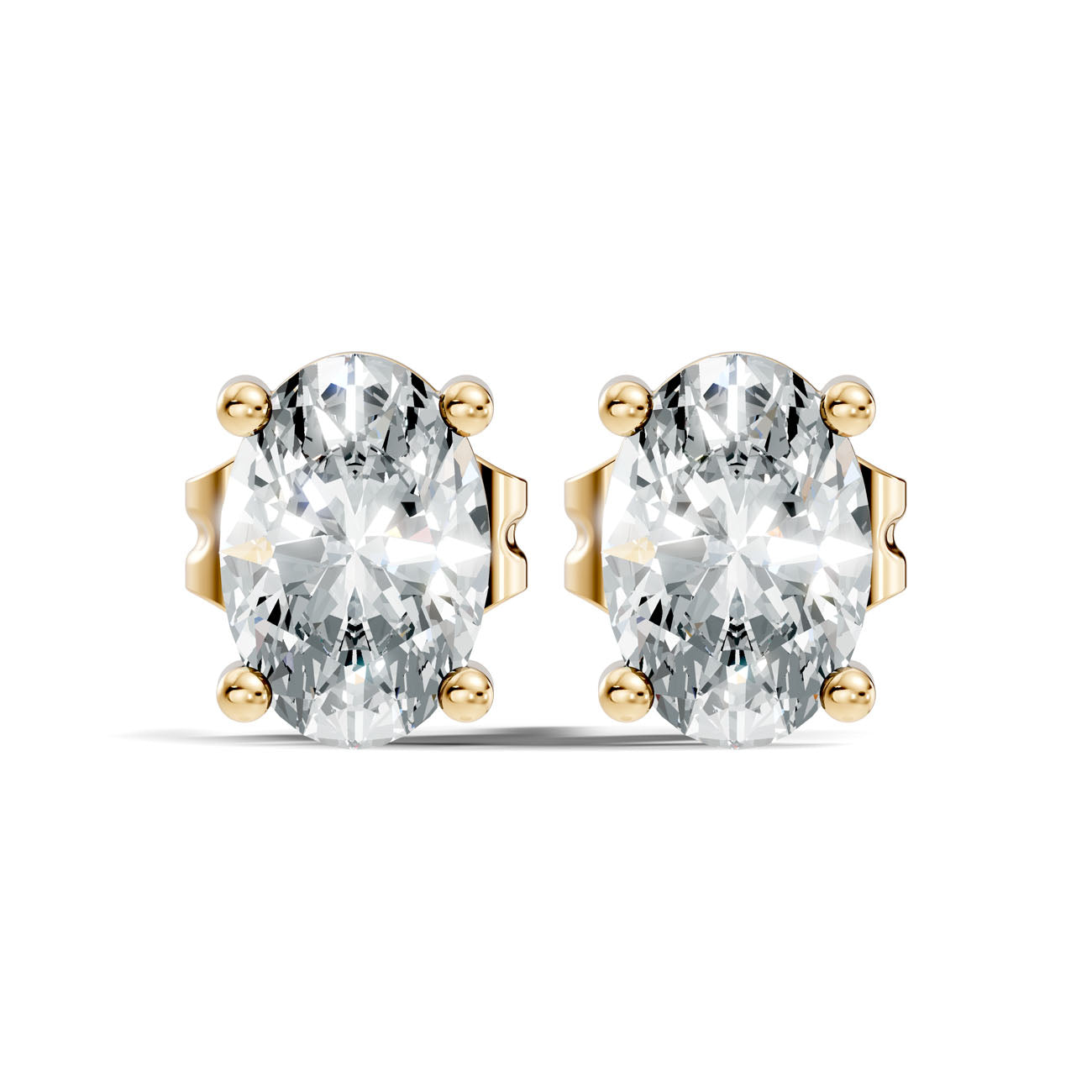 .75 Ct. Oval Diamond Solitaire Stud Earrings in Four-Prong Setting (GJSER-258) 3