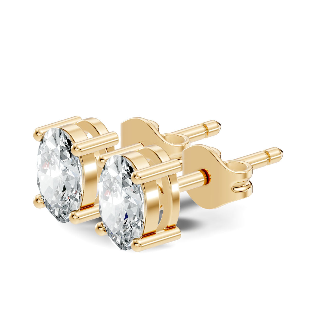 .75 Ct. Oval Diamond Solitaire Stud Earrings in Four-Prong Setting (GJSER-258) 7