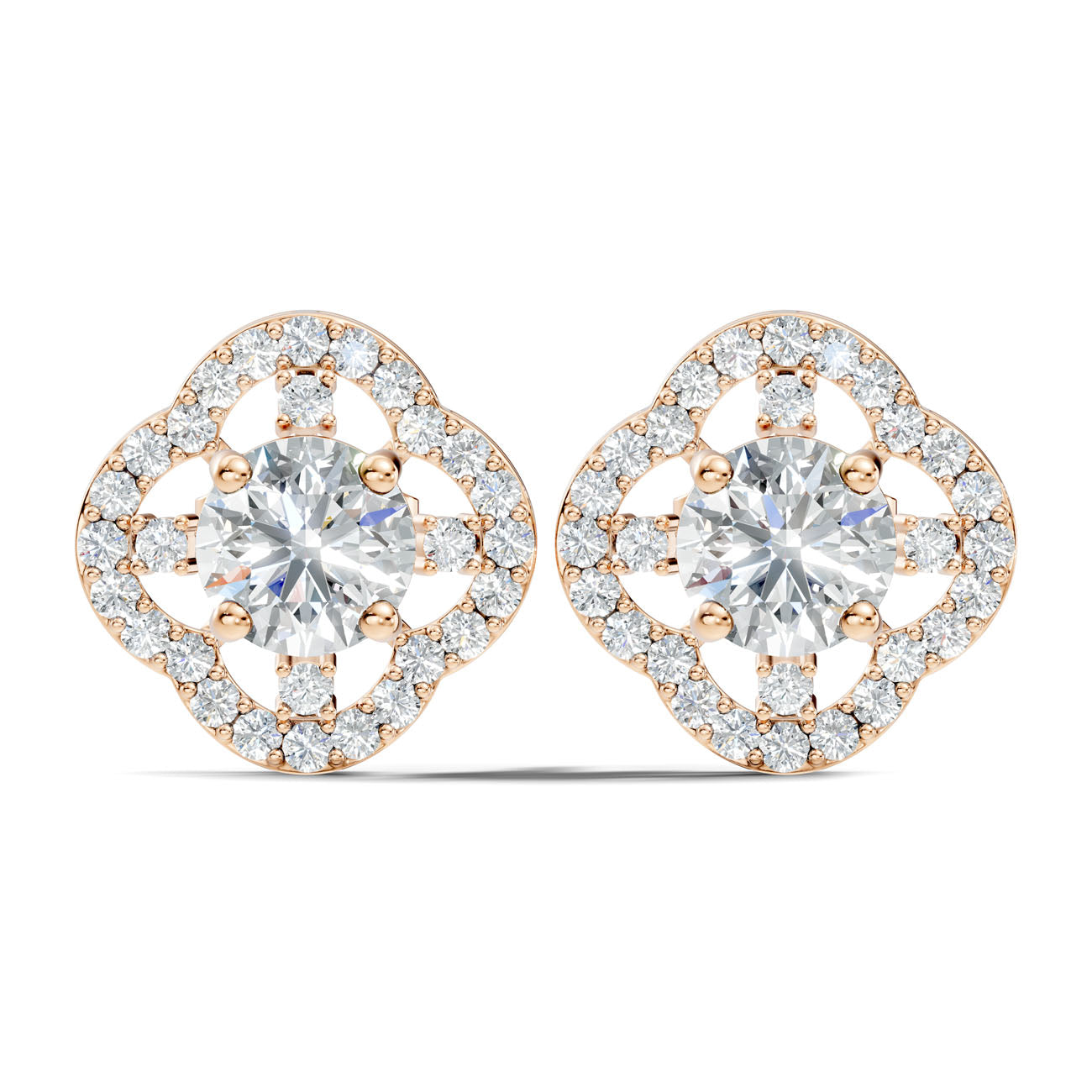 2.30 Ct. Round Diamond Halo Cluster Earrings (GJSER-259) 3