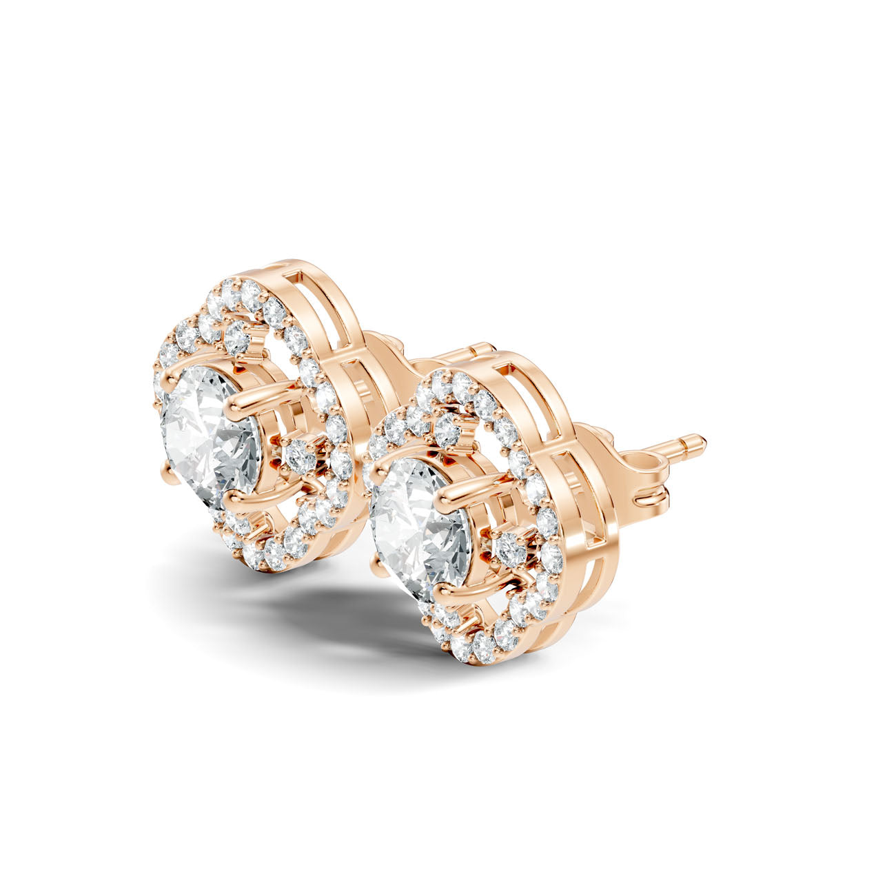 2.30 Ct. Round Diamond Halo Cluster Earrings (GJSER-259)
