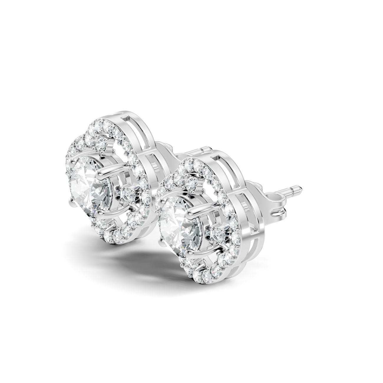 2.30 Ct. Round Diamond Halo Cluster Earrings (GJSER-259) 7