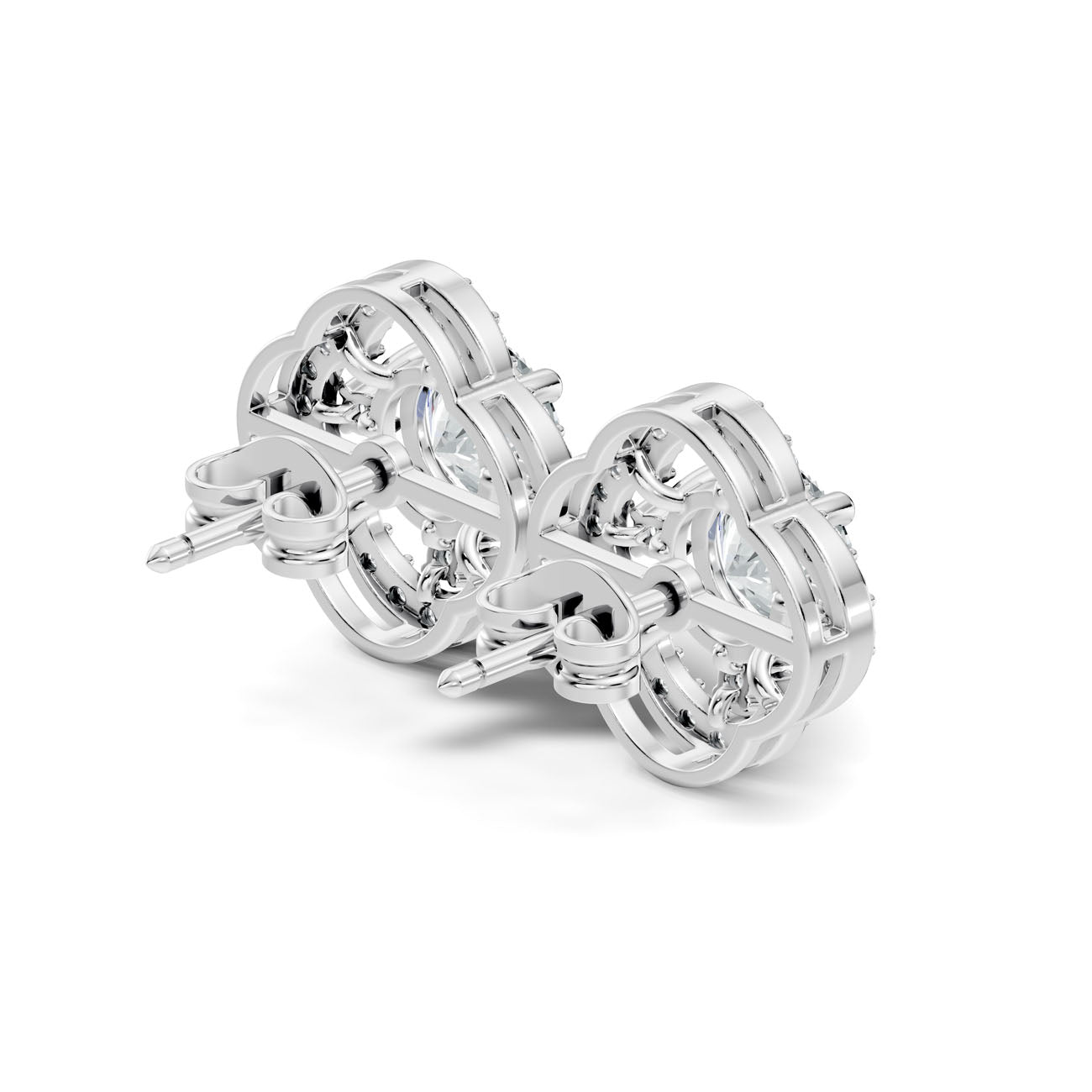 2.30 Ct. Round Diamond Halo Cluster Earrings (GJSER-259) 9