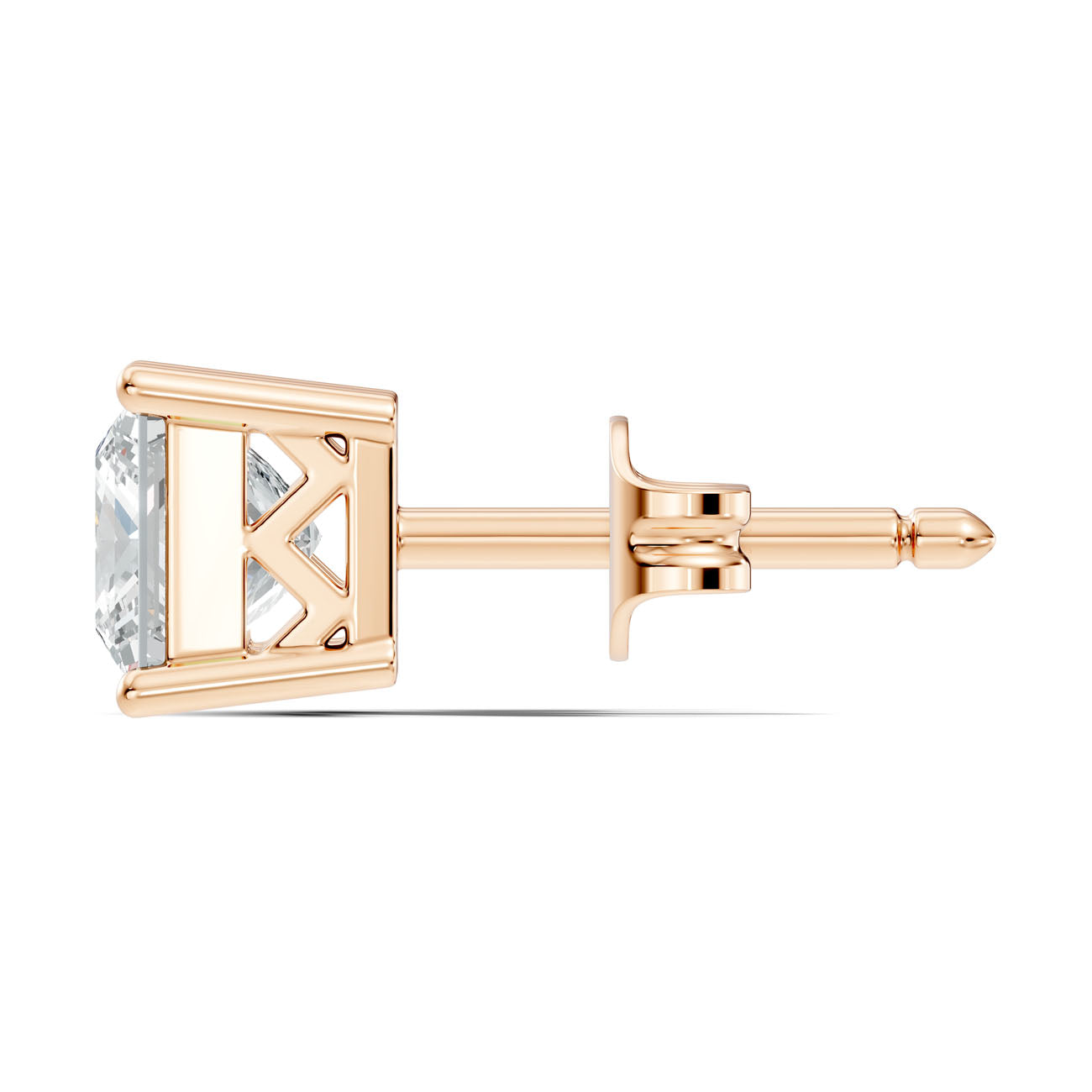 1.15 Ct. Princess Diamond Solitaire Stud Earrings in Four-Prong Setting (GJSER-262) 4