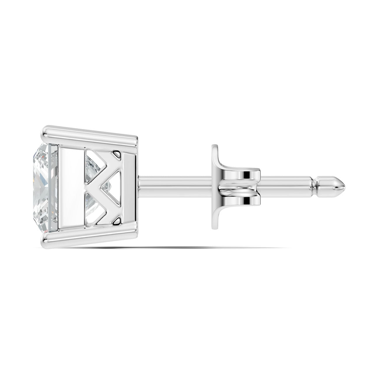 1.15 Ct. Princess Diamond Solitaire Stud Earrings in Four-Prong Setting (GJSER-262) 8