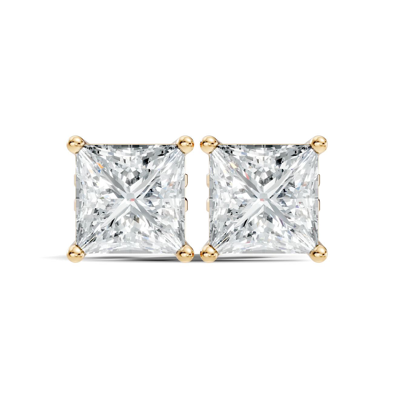1.15 Ct. Princess Diamond Solitaire Stud Earrings in Four-Prong Setting (GJSER-262) 6
