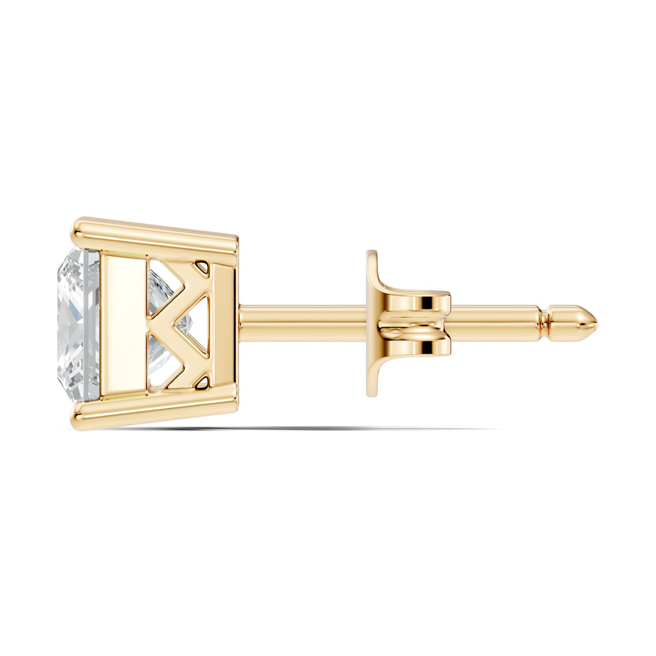 1.15 Ct. Princess Diamond Solitaire Stud Earrings in Four-Prong Setting (GJSER-262) 11