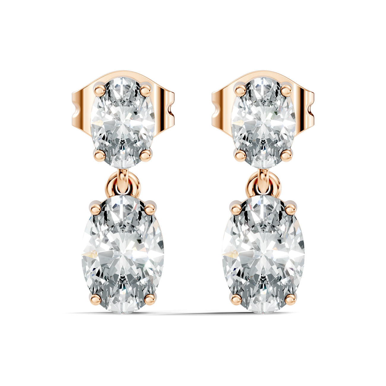 1.45 Ct. Oval Diamond Two-Stone Drop Earrings (GJSER-267) 3