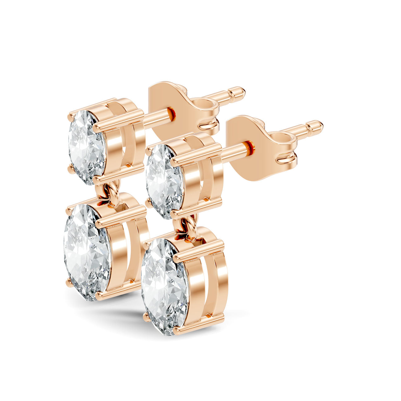 1.45 Ct. Oval Diamond Two-Stone Drop Earrings (GJSER-267)