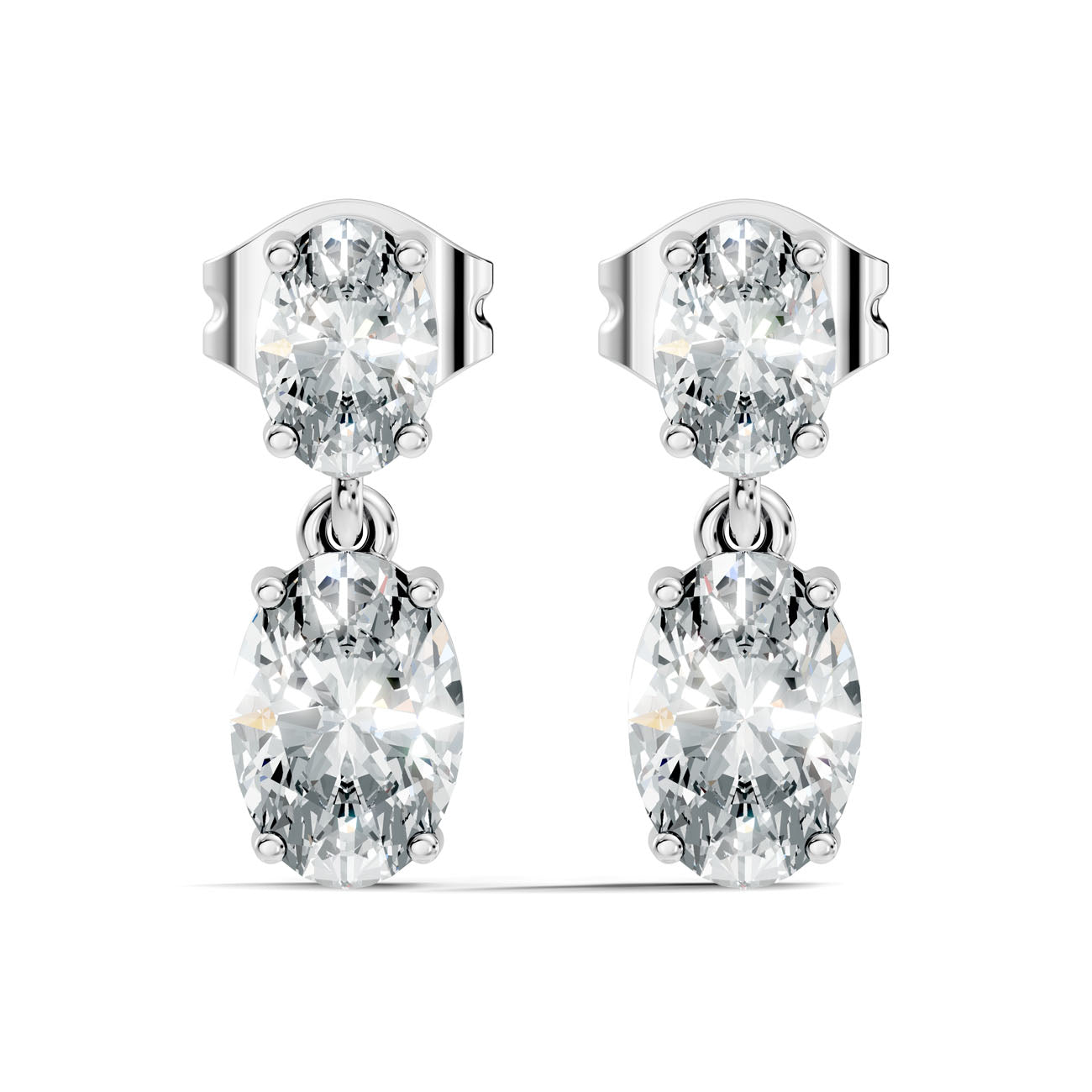 1.45 Ct. Oval Diamond Two-Stone Drop Earrings (GJSER-267) 6
