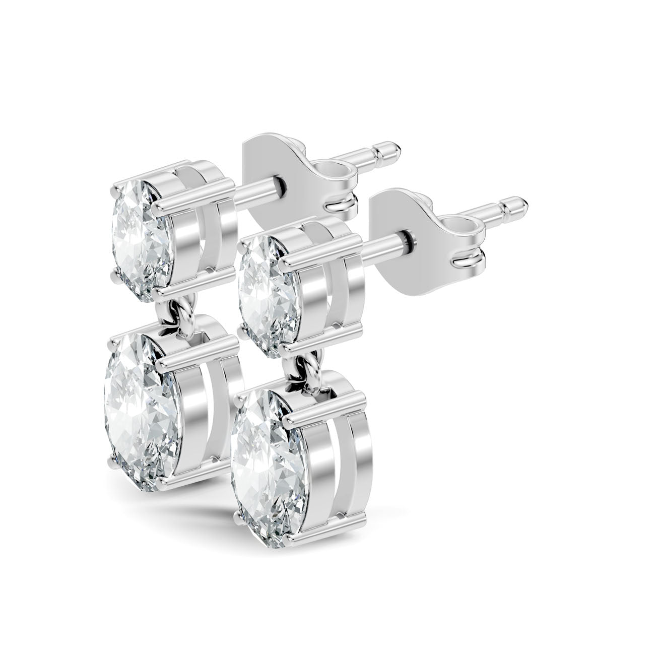 1.45 Ct. Oval Diamond Two-Stone Drop Earrings (GJSER-267) 7