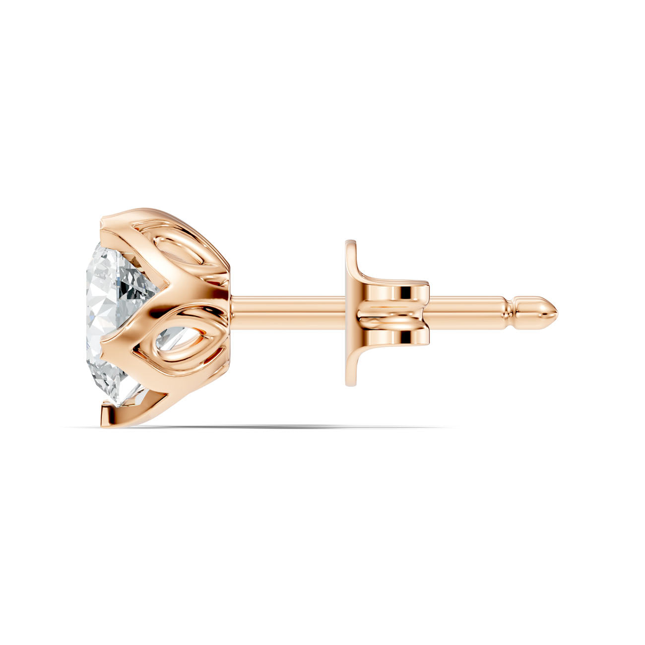 1.25 Ct. Round Diamond Solitaire Stud Earrings in Scalloped Bezel Setting (GJSER-273) 4