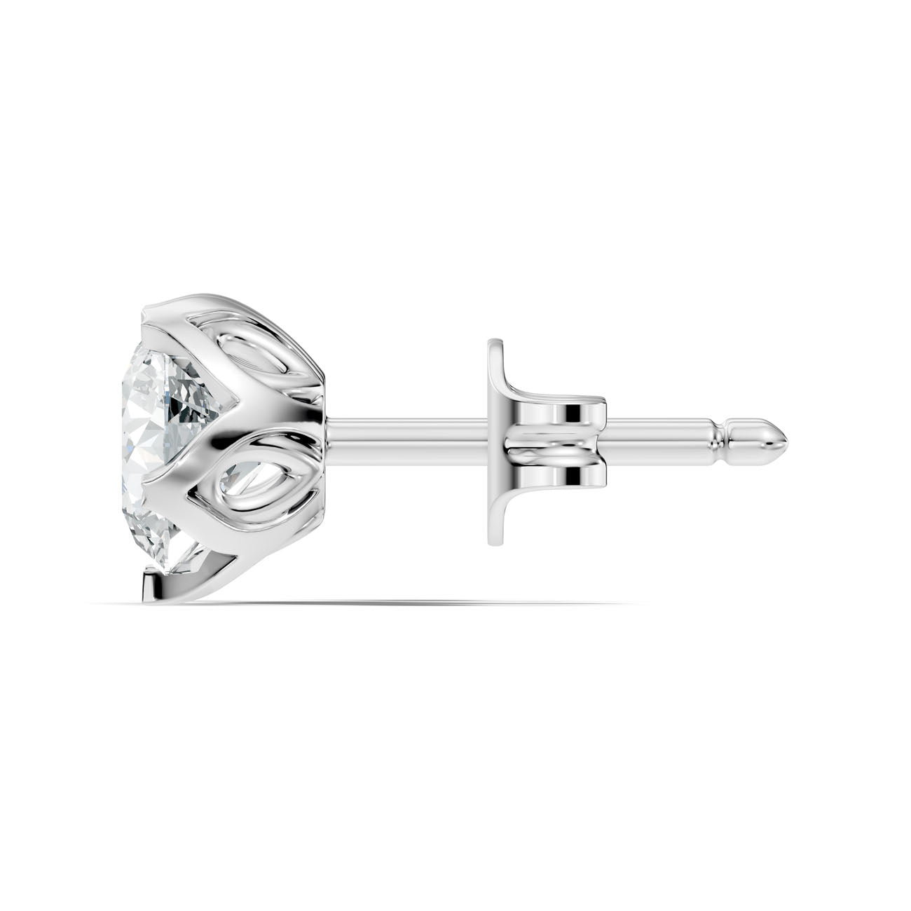 1.25 Ct. Round Diamond Solitaire Stud Earrings in Scalloped Bezel Setting (GJSER-273) 8