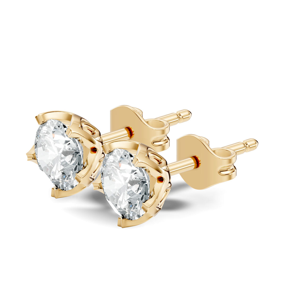 1.25 Ct. Round Diamond Solitaire Stud Earrings in Scalloped Bezel Setting (GJSER-273) 10