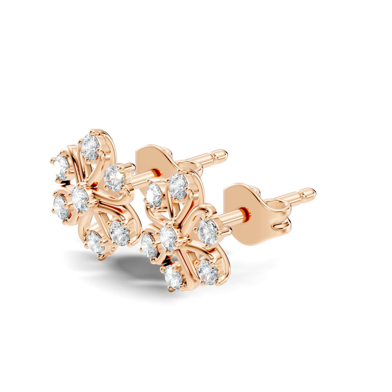 .30 Ct. Round Diamond Floral Cluster Earrings (GJSER-275)