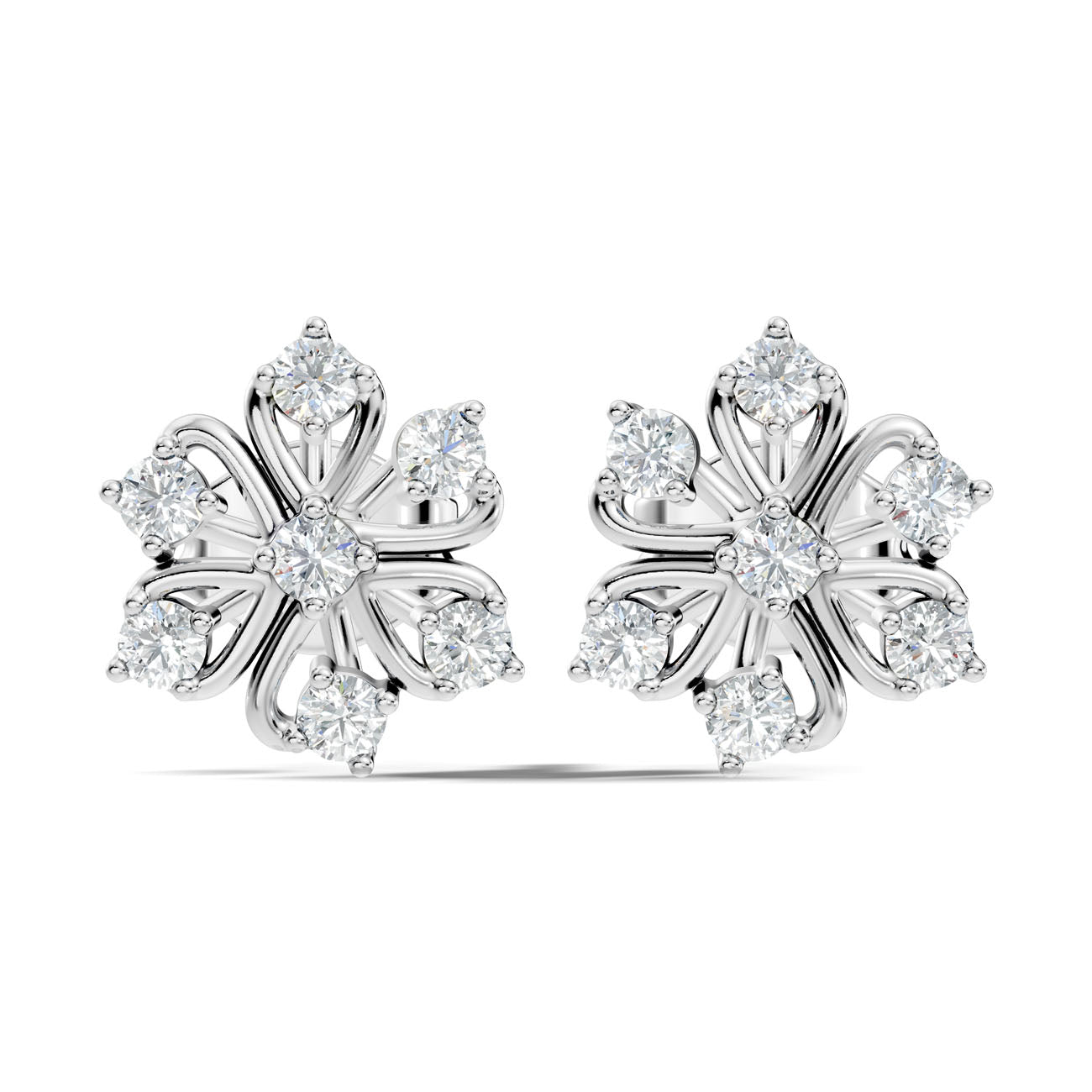 .30 Ct. Round Diamond Floral Cluster Earrings (GJSER-275)