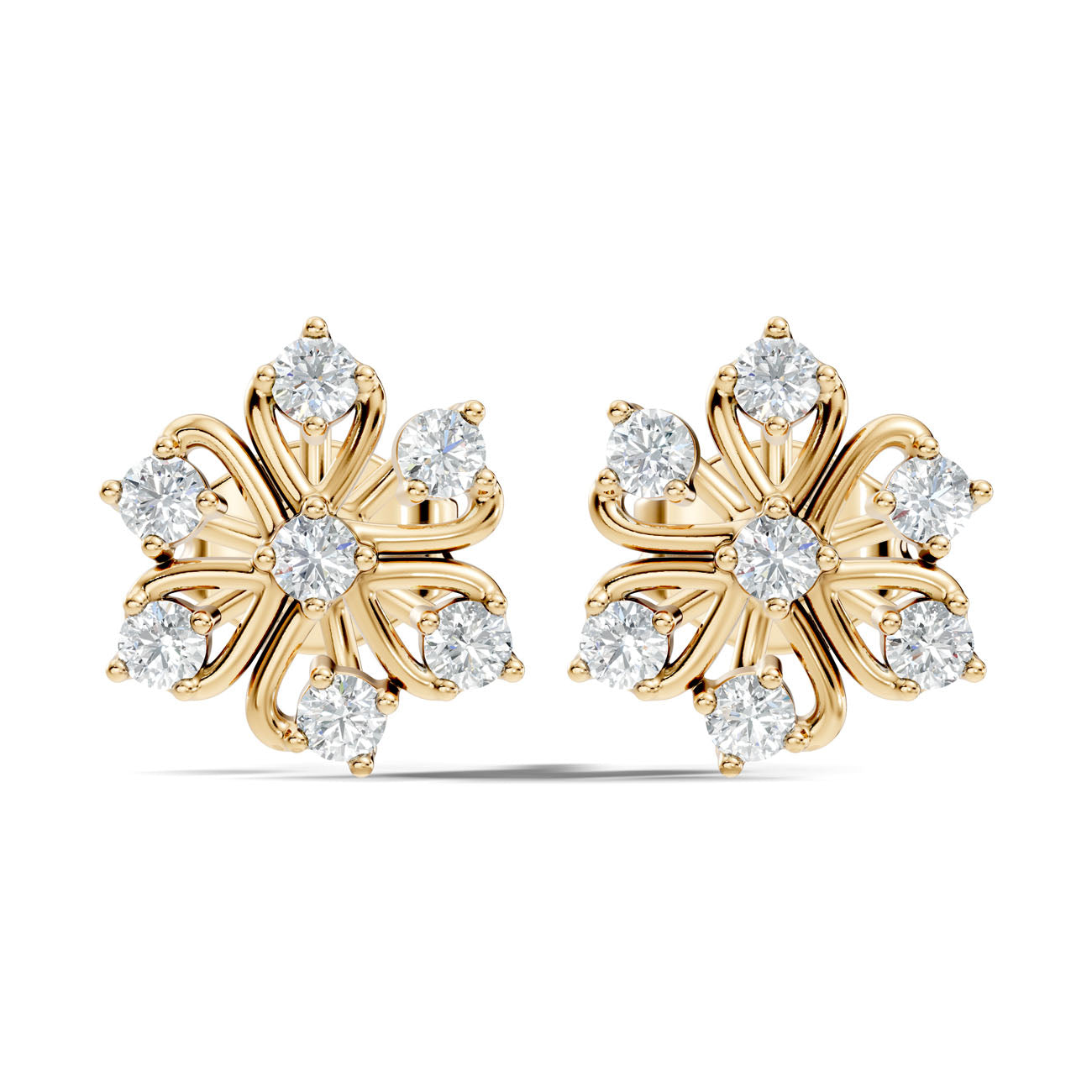 .30 Ct. Round Diamond Floral Cluster Earrings (GJSER-275) 6