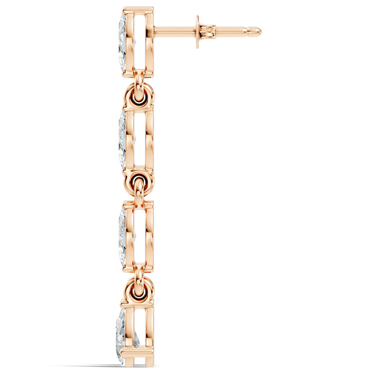 1.00 Ct. Graduated Marquise and Pear Diamond Drop Earrings in Link Setting (GJSER-27) 9
