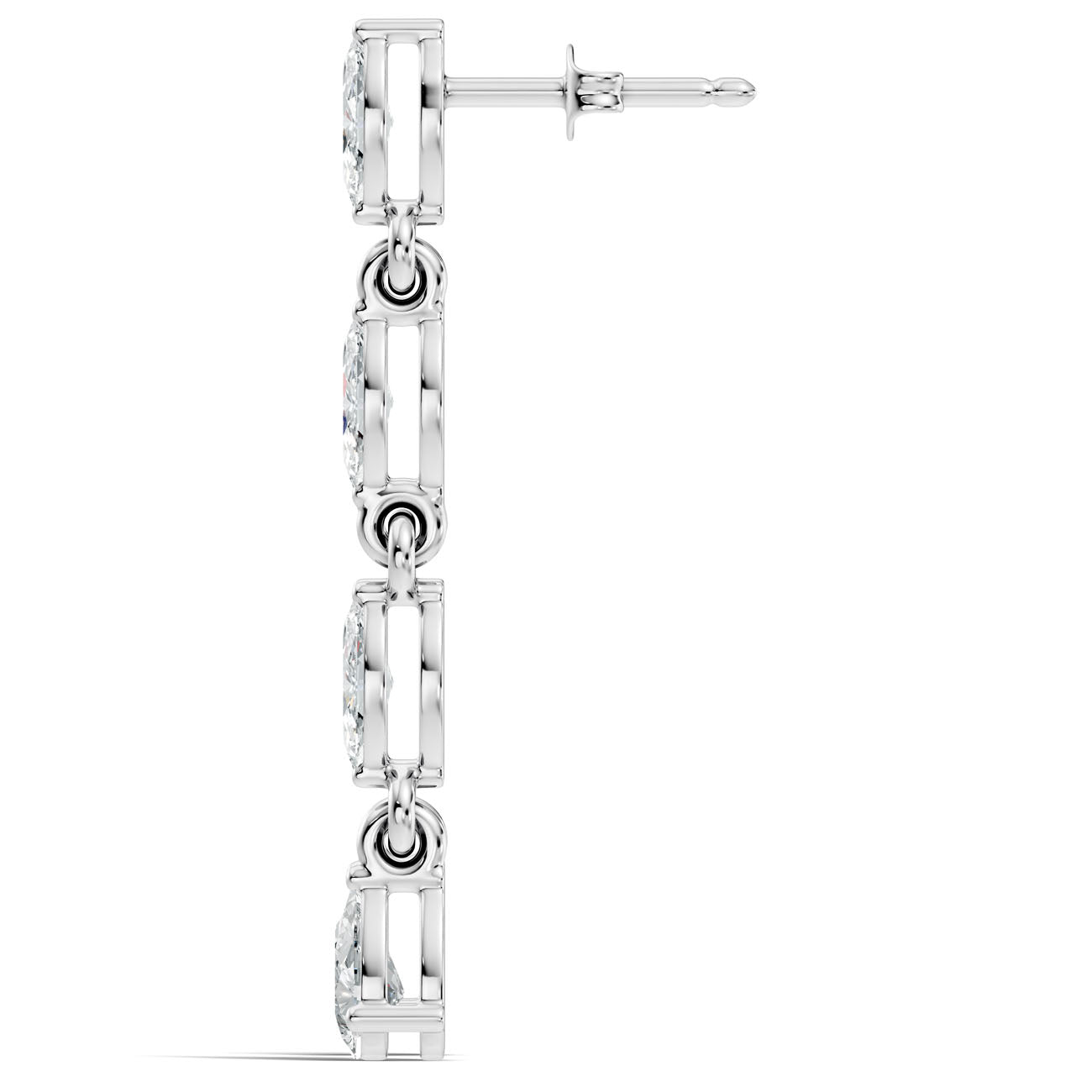 1.00 Ct. Graduated Marquise and Pear Diamond Drop Earrings in Link Setting (GJSER-27) 11