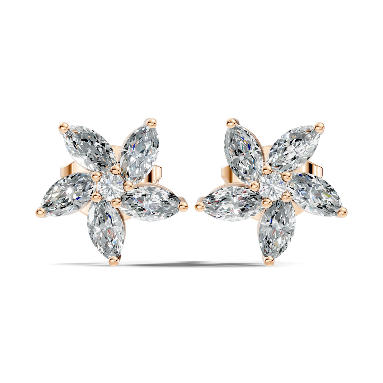 .25 Ct. Marquise Diamond Floral Cluster Earrings (GJSER-280) 3