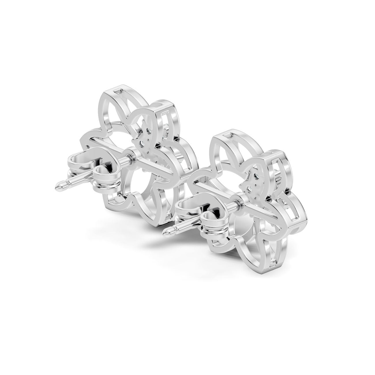 .21 Ct. Round Diamond Floral Cluster Frame Earrings (GJSER-283) 9