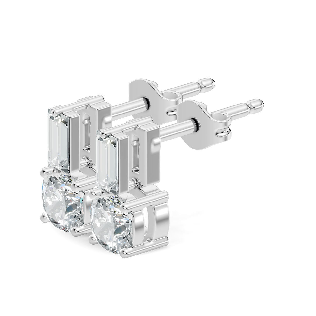 .85 Ct. Baguette and Cushion Diamond Drop Earrings (GJSER-284) 7
