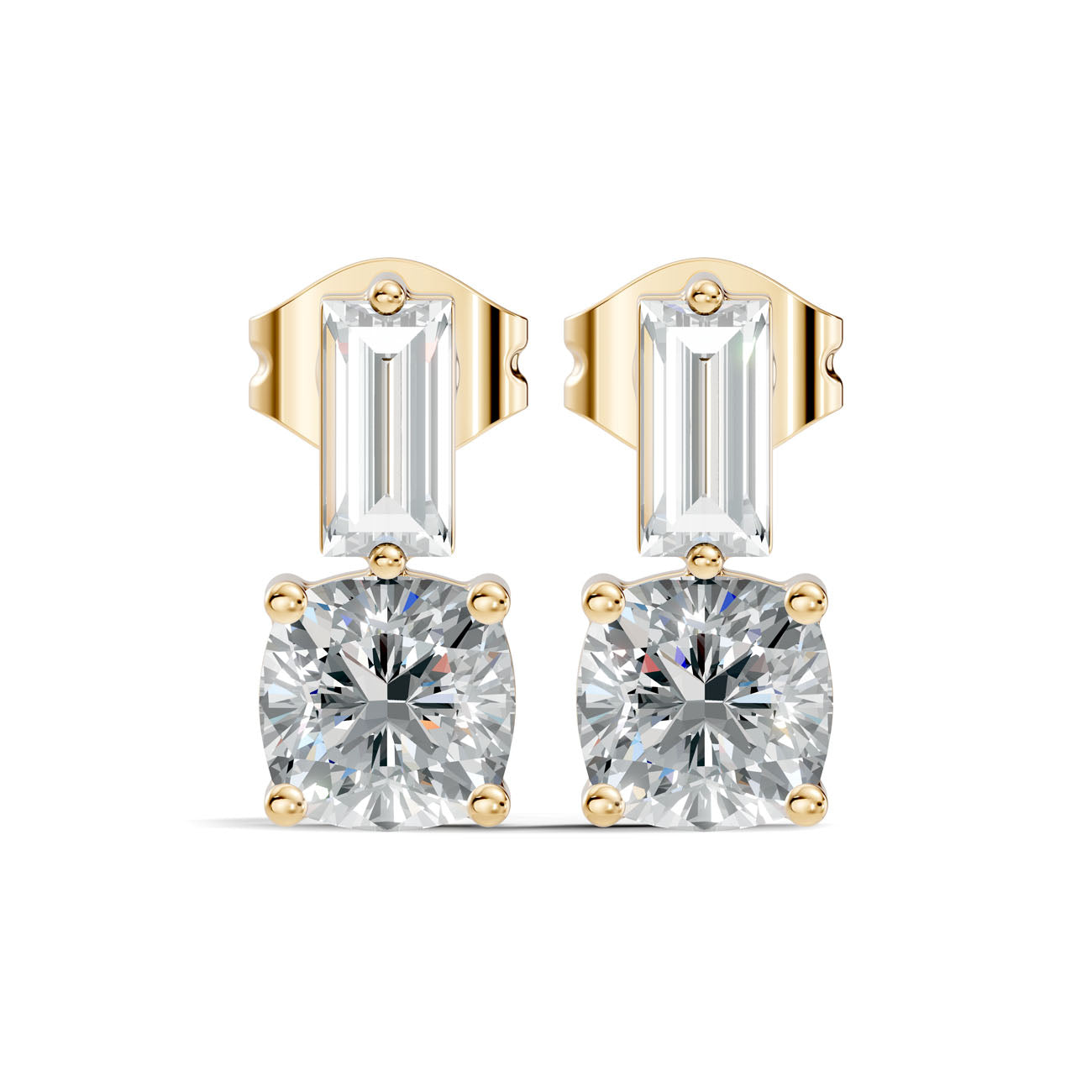 .85 Ct. Baguette and Cushion Diamond Drop Earrings (GJSER-284) 3