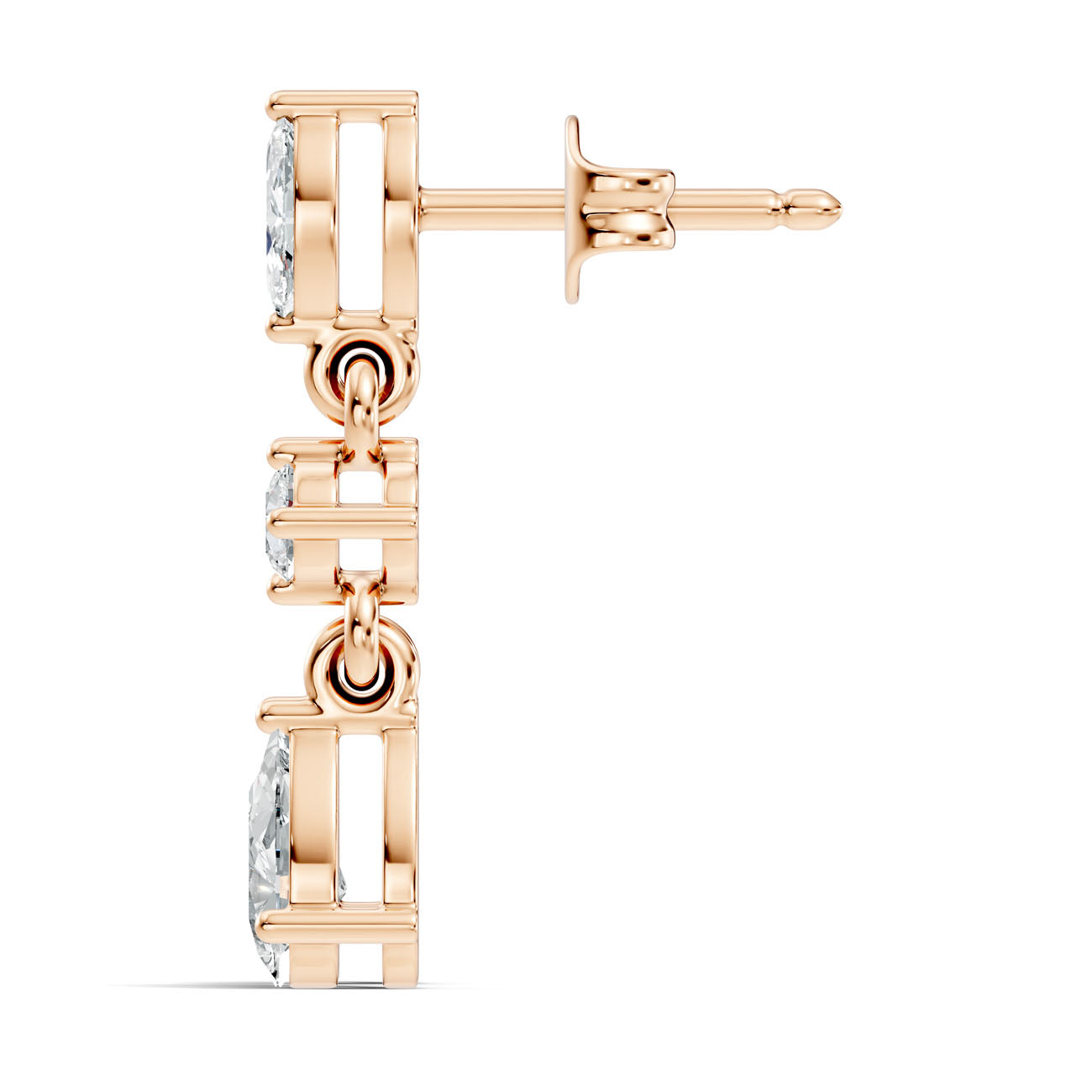 .50 Ct. Marquise, Round, and Pear Diamond Three-Stone Drop Earrings (GJSER-290) 4