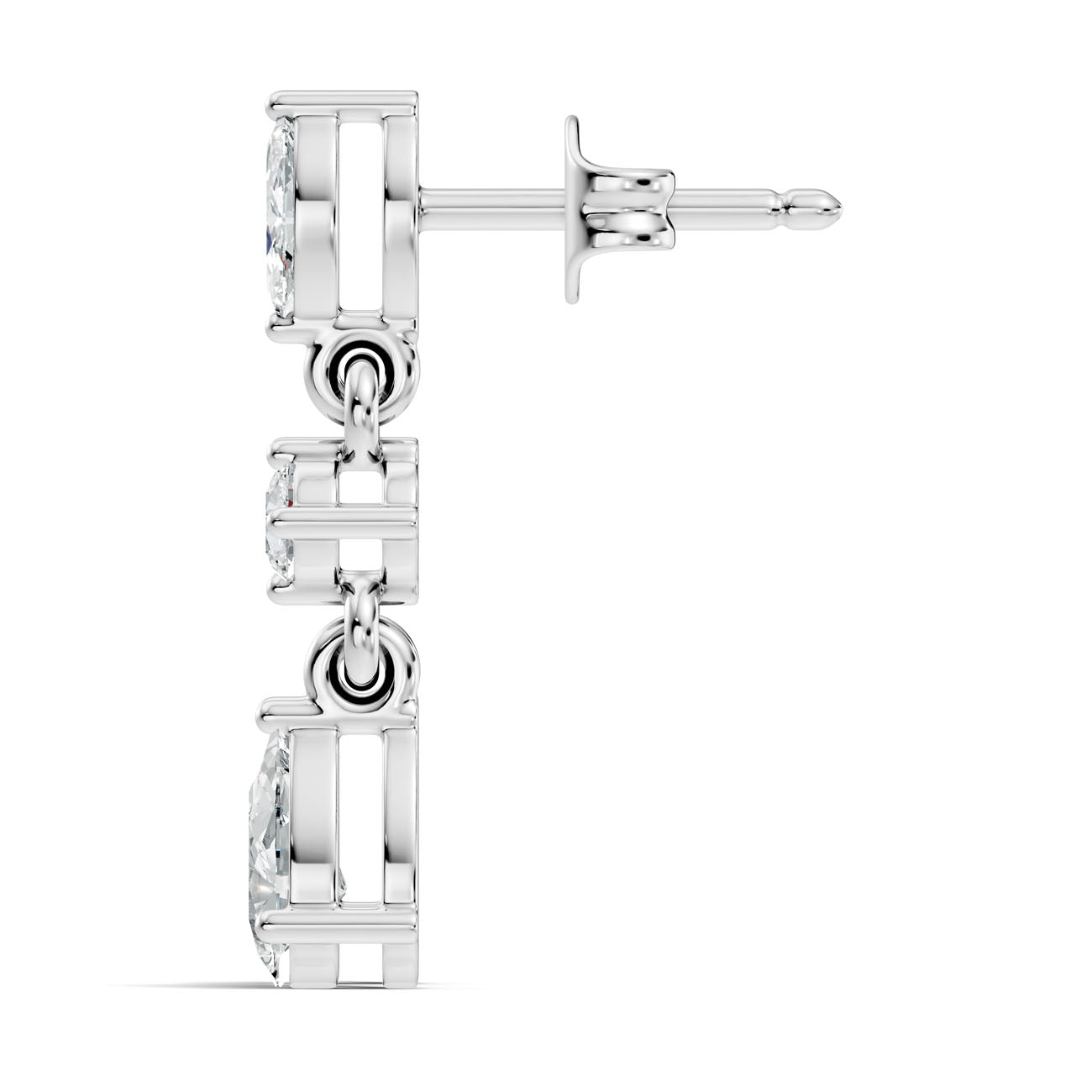 .50 Ct. Marquise, Round, and Pear Diamond Three-Stone Drop Earrings (GJSER-290) 8
