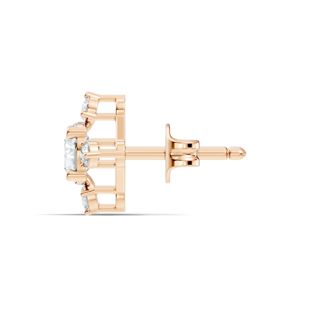 1.30 Ct. Round Diamond Cluster Earrings with Four-Stone Halo (GJSER-45) 8