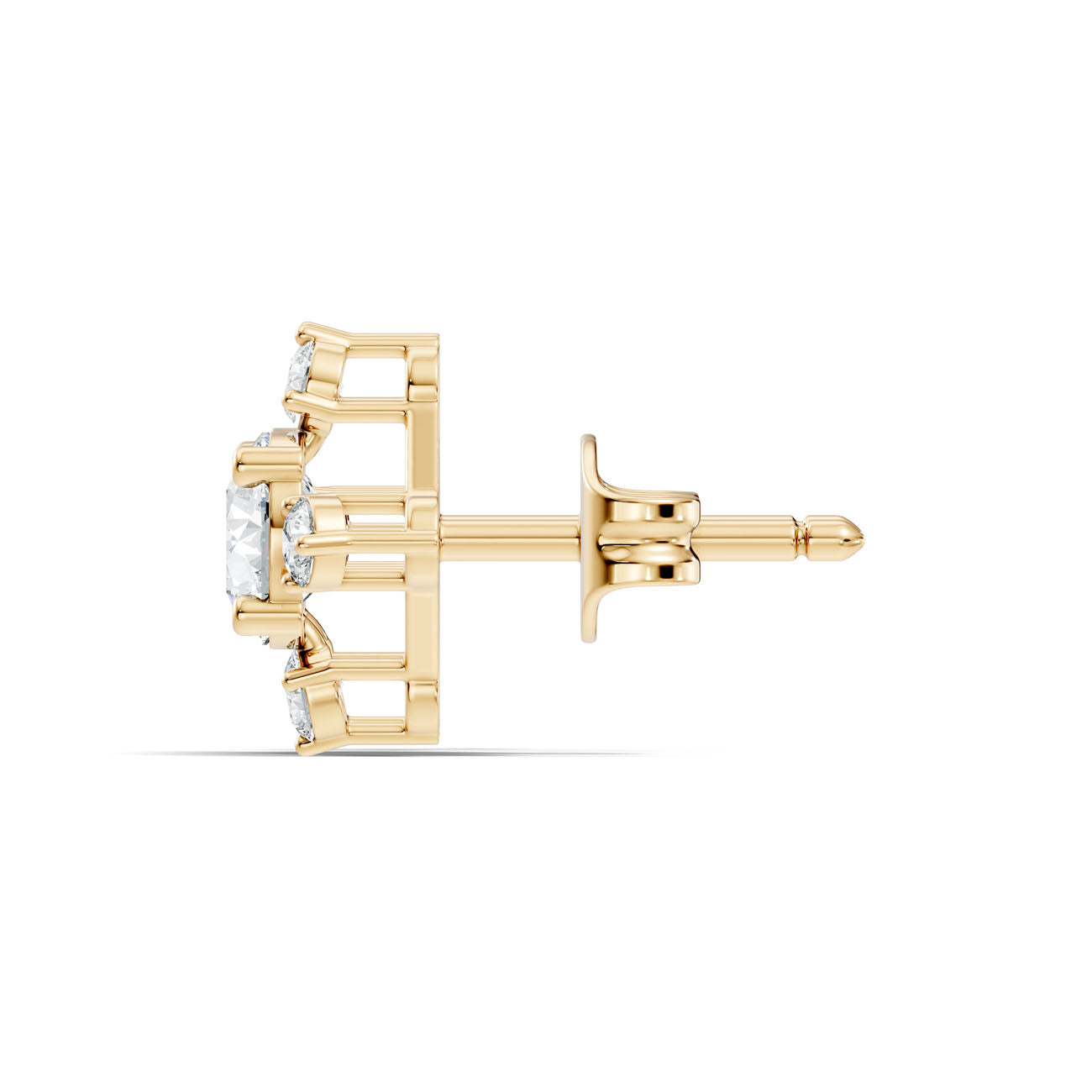 1.30 Ct. Round Diamond Cluster Earrings with Four-Stone Halo (GJSER-45) 3