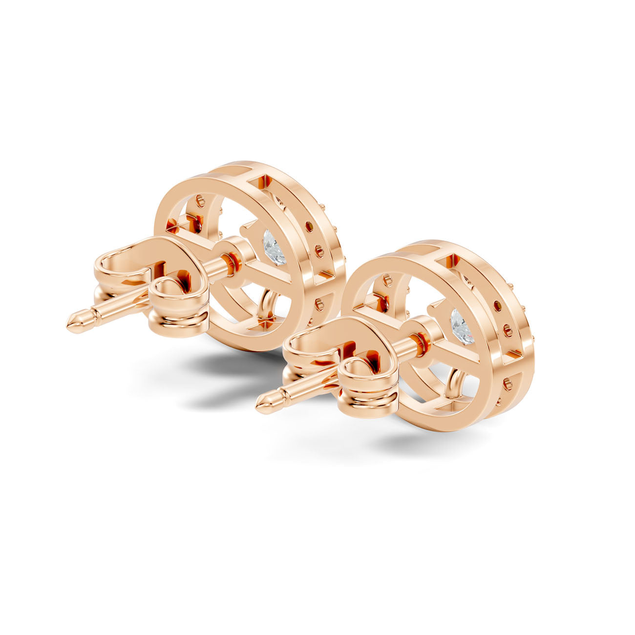 .50 Ct. Princess Cut Diamond Circle Halo Earrings (GJSER-46) 9
