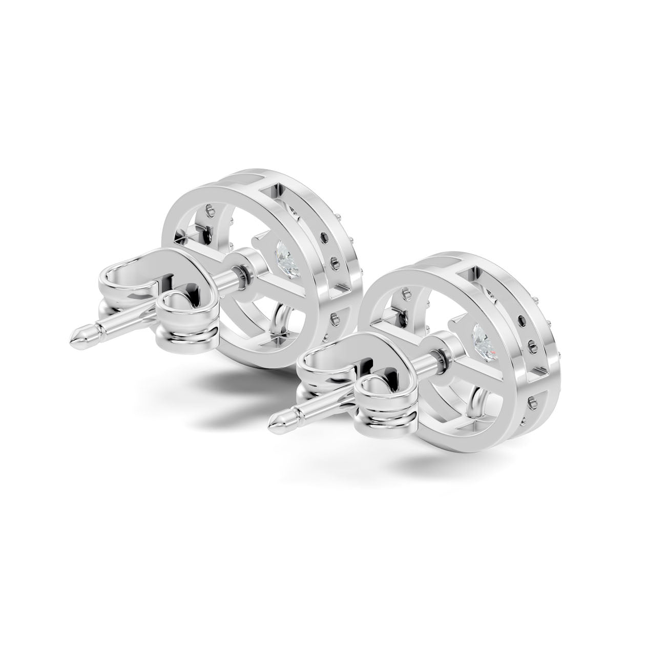 .50 Ct. Princess Cut Diamond Circle Halo Earrings (GJSER-46) 12