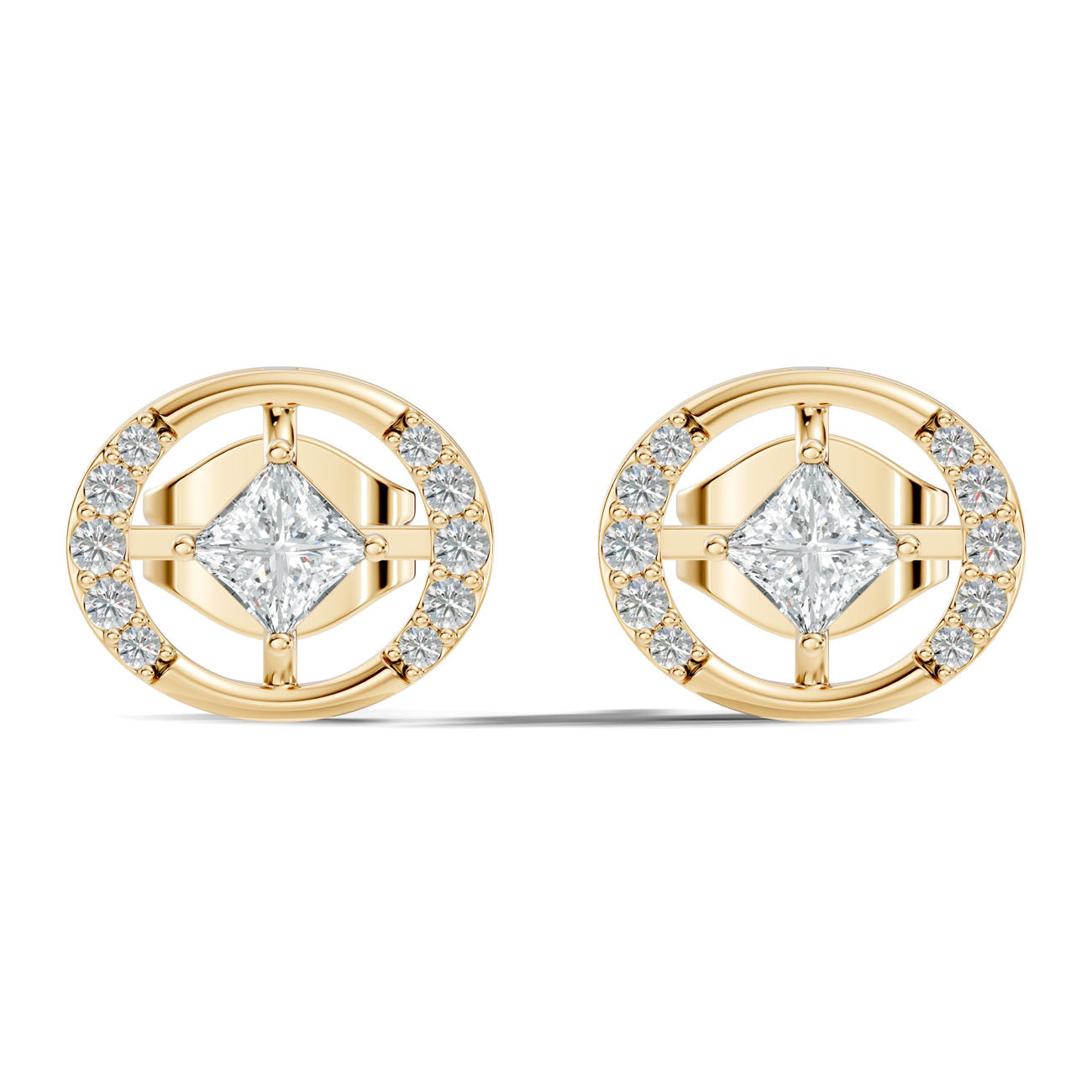 .50 Ct. Princess Cut Diamond Circle Halo Earrings (GJSER-46) 3