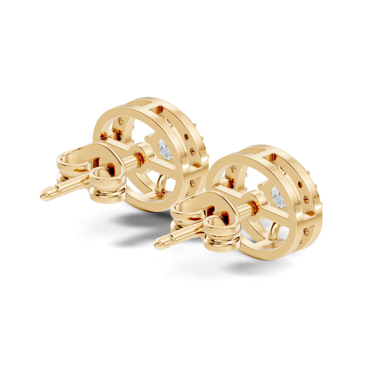.50 Ct. Princess Cut Diamond Circle Halo Earrings (GJSER-46) 5