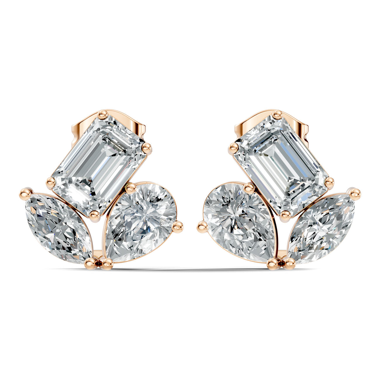 2.17 Ct. Mixed Shape Diamond Cluster Earrings (GJSER-63) 5