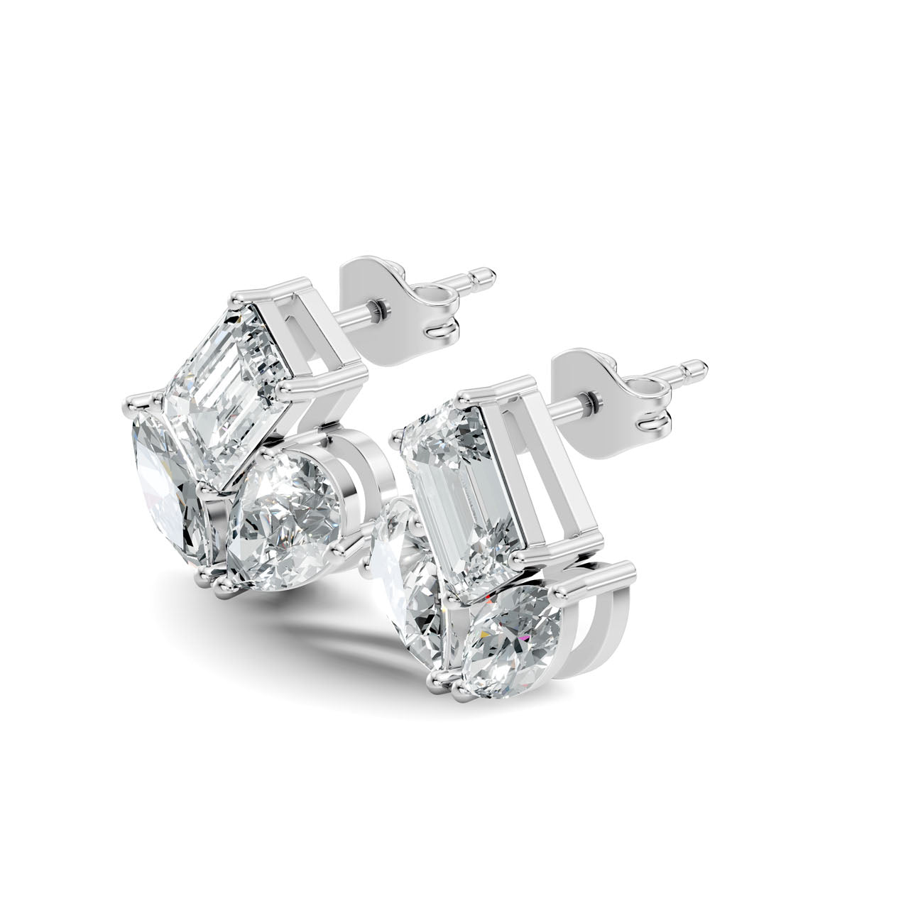 2.17 Ct. Mixed Shape Diamond Cluster Earrings (GJSER-63) 10