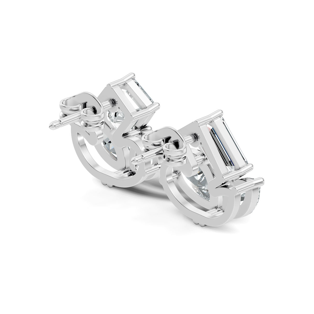 2.17 Ct. Mixed Shape Diamond Cluster Earrings (GJSER-63) 12