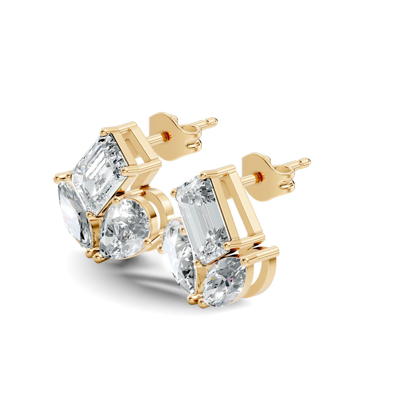 2.17 Ct. Mixed Shape Diamond Cluster Earrings (GJSER-63)