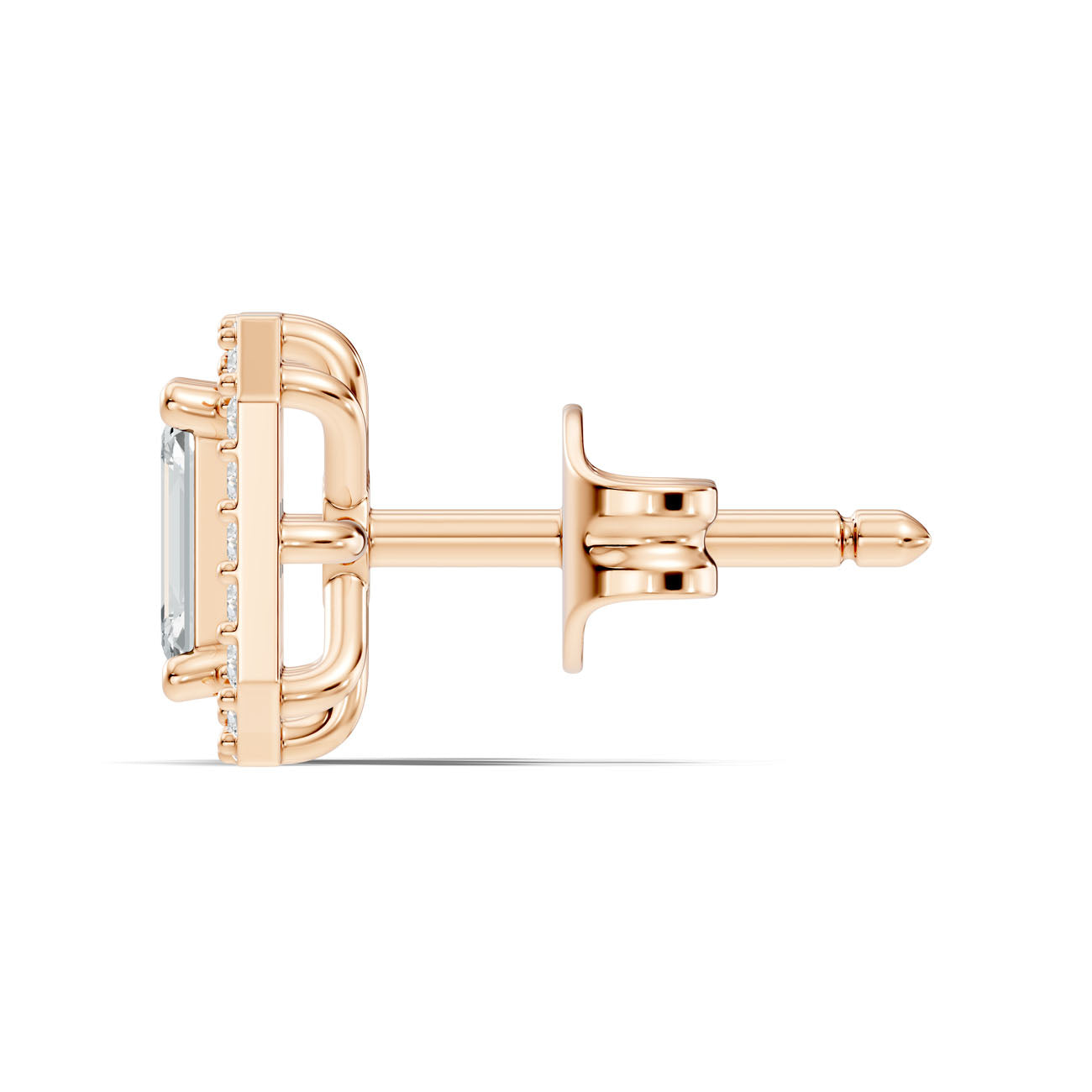 .86 Ct. Emerald Cut Diamond Halo Earrings with Octagonal Frame (GJSER-73) 7
