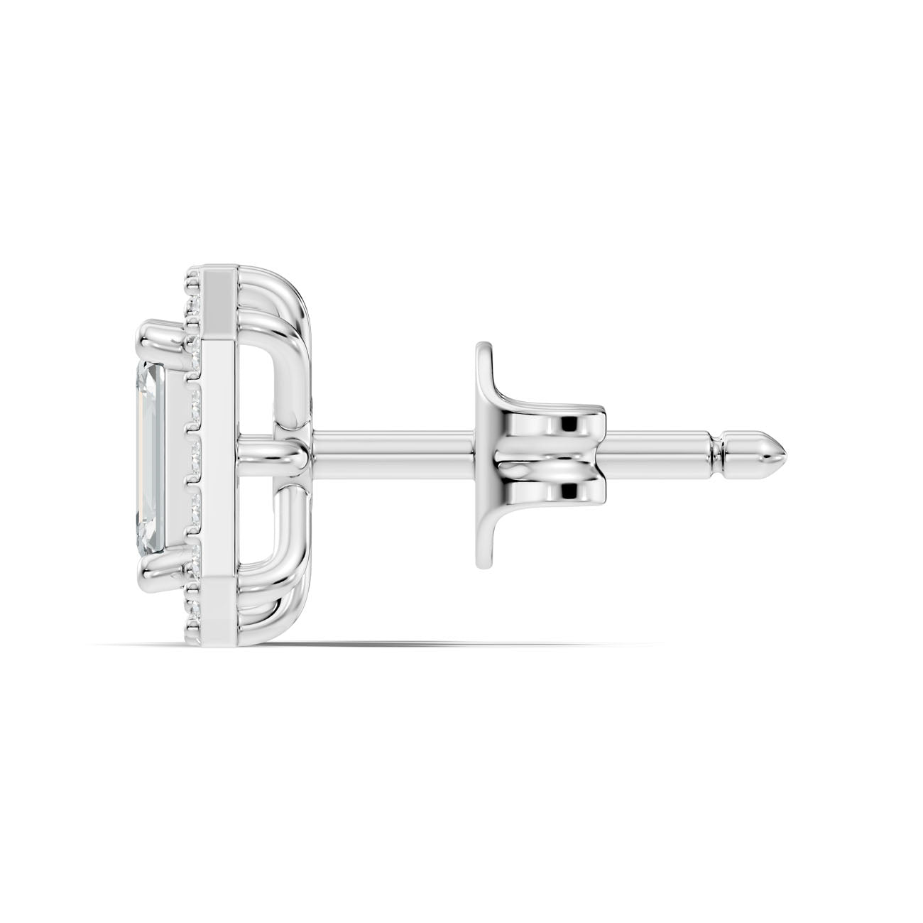 .86 Ct. Emerald Cut Diamond Halo Earrings with Octagonal Frame (GJSER-73) 9