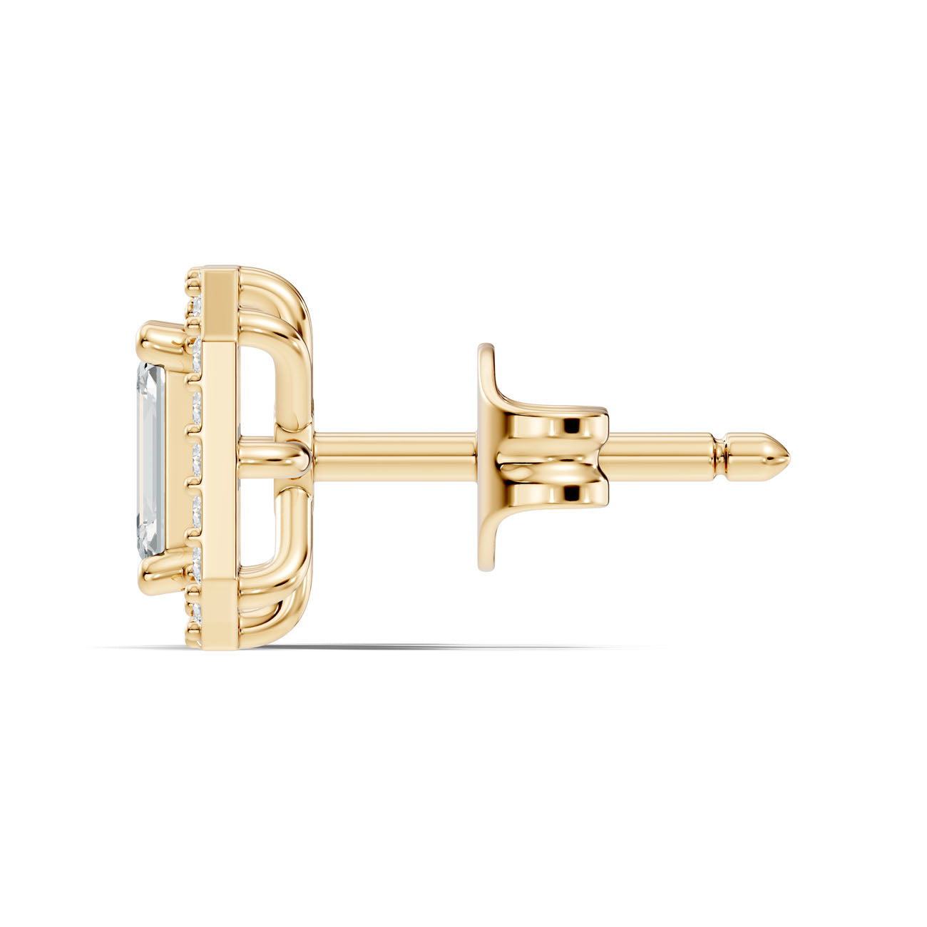 .86 Ct. Emerald Cut Diamond Halo Earrings with Octagonal Frame (GJSER-73) 4