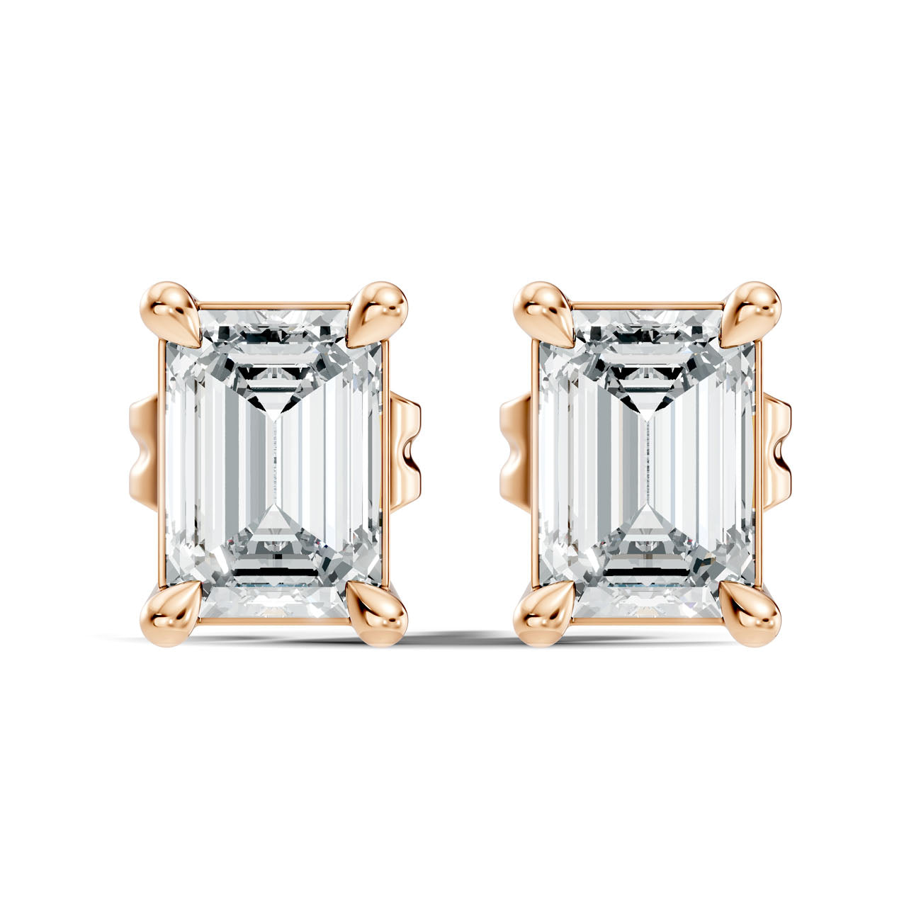 .66 Ct. Emerald-Cut Diamond Solitaire Stud Earrings in Four-Prong Setting (GJSER-74) 3