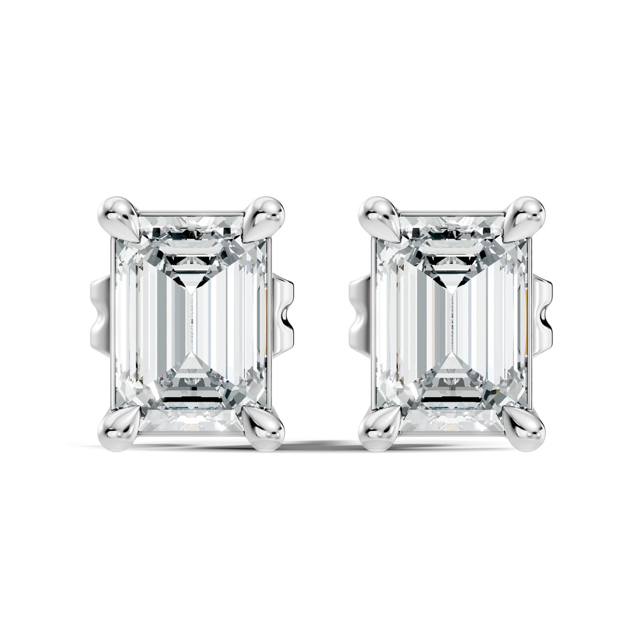 .66 Ct. Emerald-Cut Diamond Solitaire Stud Earrings in Four-Prong Setting (GJSER-74)