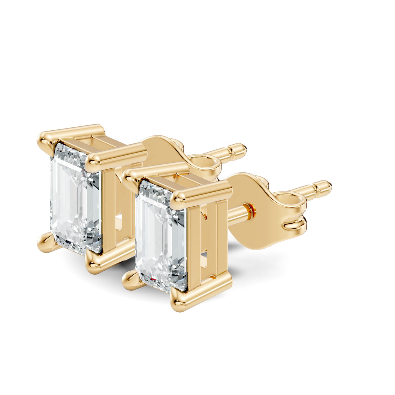 .66 Ct. Emerald-Cut Diamond Solitaire Stud Earrings in Four-Prong Setting (GJSER-74) 11