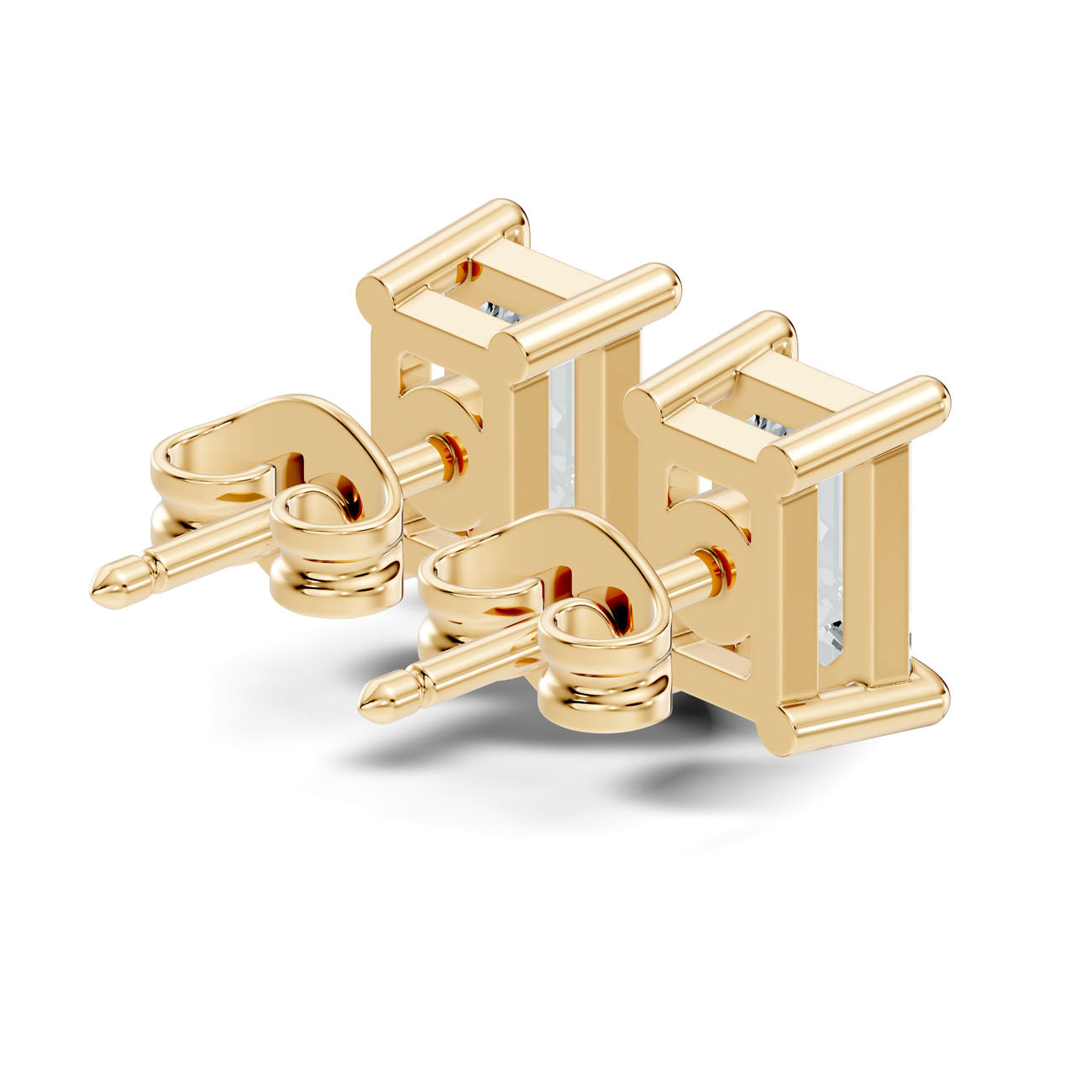 .66 Ct. Emerald-Cut Diamond Solitaire Stud Earrings in Four-Prong Setting (GJSER-74) 5