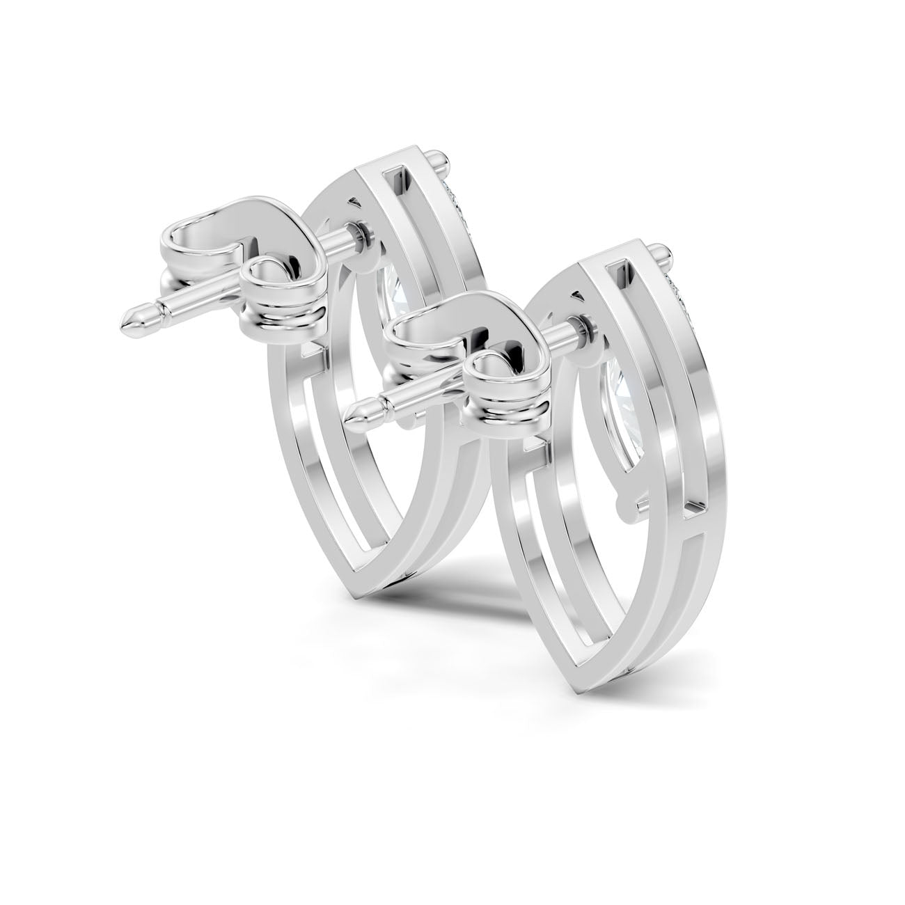 .55 Ct. Marquise Diamond Stud Earrings in Open Navette Frame (GJSER-83) 9