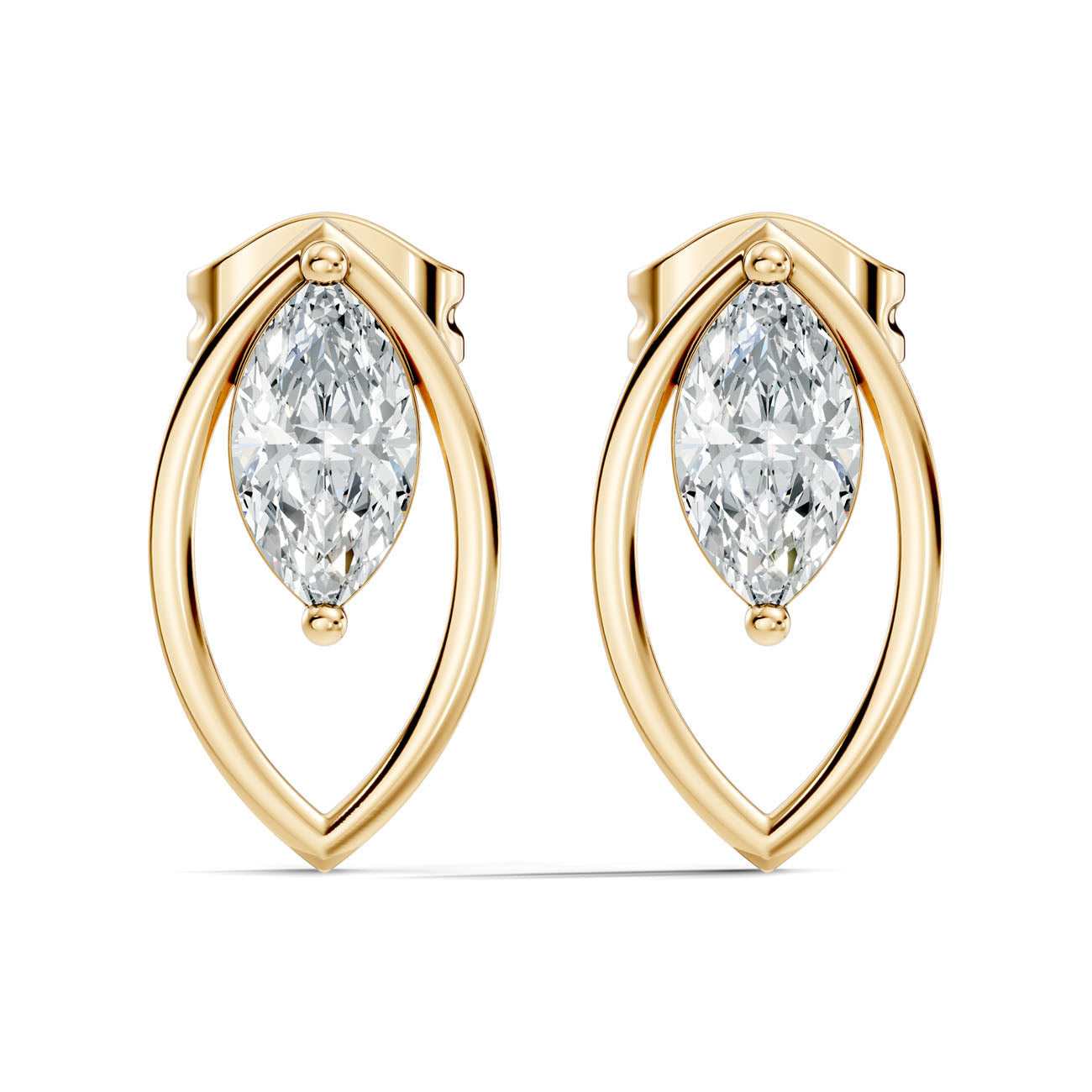 .55 Ct. Marquise Diamond Stud Earrings in Open Navette Frame (GJSER-83) 10