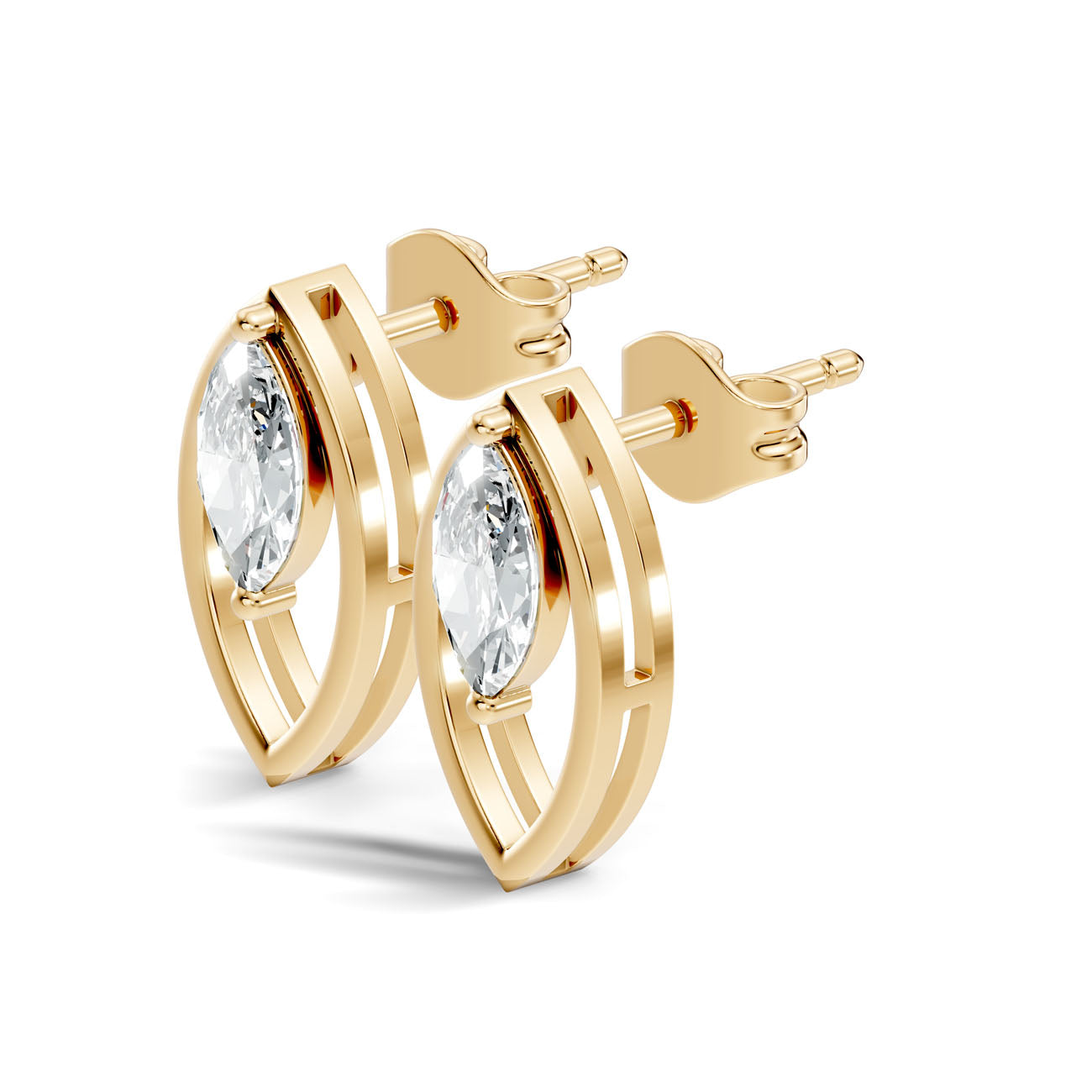 .55 Ct. Marquise Diamond Stud Earrings in Open Navette Frame (GJSER-83) 11