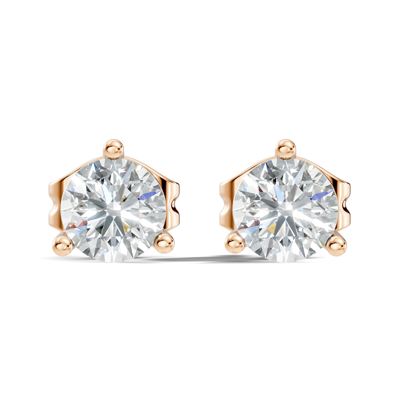 2.00 Ct. Round Diamond Solitaire Stud Earrings in Three-Prong Martini Setting (GJSER-98) 6