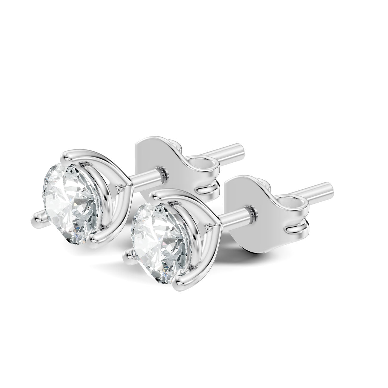 2.00 Ct. Round Diamond Solitaire Stud Earrings in Three-Prong Martini Setting (GJSER-98) 12
